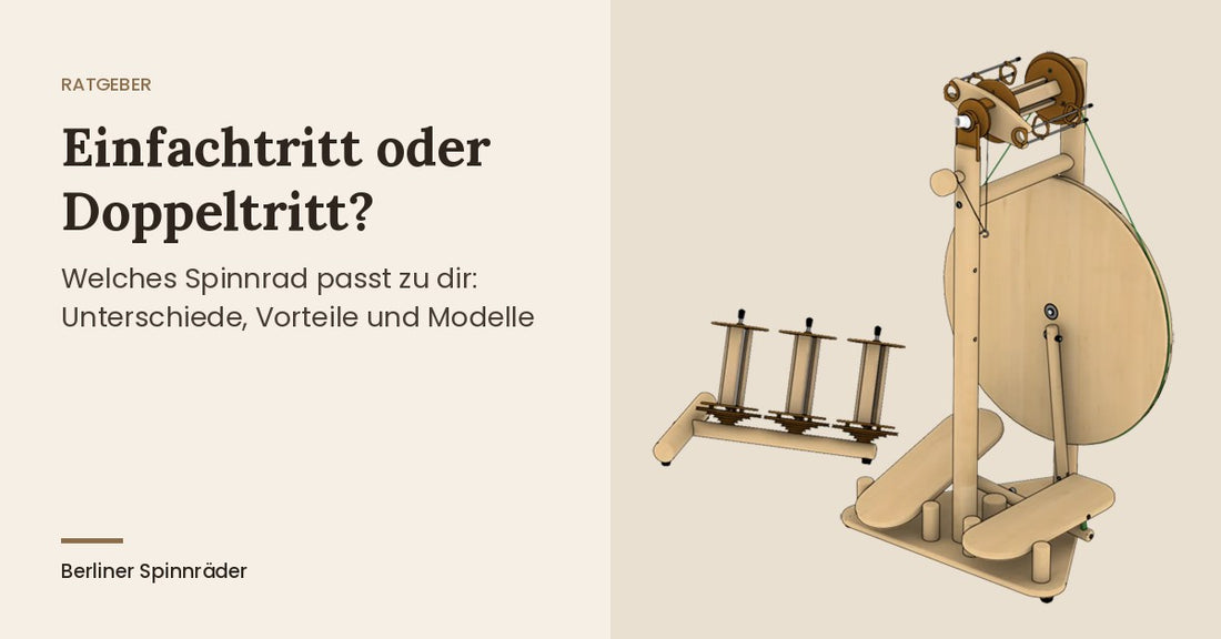 Spinnrad Einfachtritt oder Doppeltritt: Lojan Buddy Doppeltritt Spinnrad mit Lazy Kate