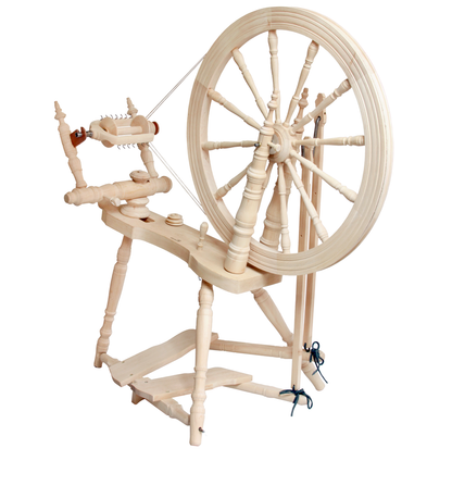 Kromski Symphony Spinnrad Unlackiert — rohes Erlholz und Birke, zur eigenen Behandlung