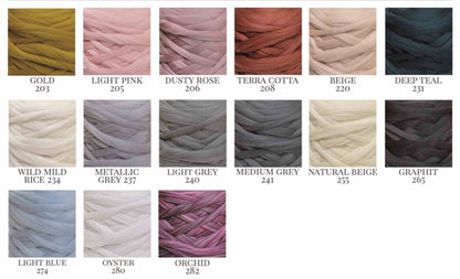 Kromski Merino Kammzug Premium 22-24 Mikron, alle 15 Farben